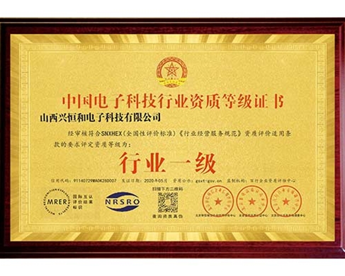行業(yè)資質(zhì)等級證書
